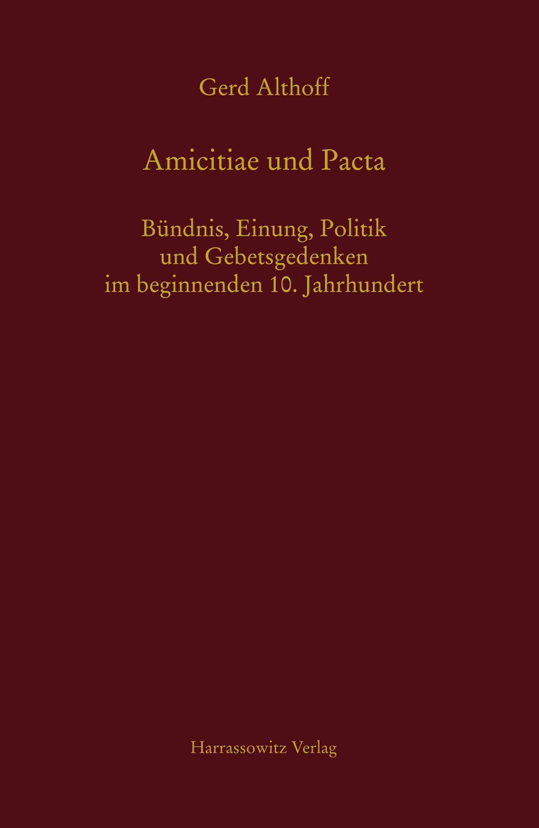 Vorderes Coverbild Amicitiae und Pacta