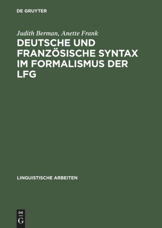 Vorderes Coverbild Deutsche und französische Syntax im Formalismus der LFG