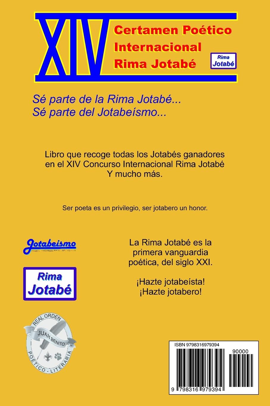 Rückseitencover XIV Certamen Poético Internacional Rima Jotabé