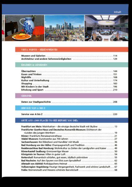 Beispielinhalt (Bild) Reiseführer Frankfurt. Stadtführer inklusive Ebook. Ausflugsziele, Sehenswürdigkeiten, Restaurant & Hotels uvm.