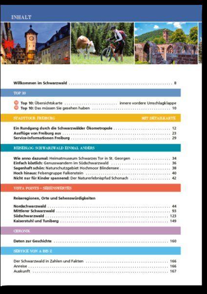 Beispielinhalt (Bild) Reiseführer Schwarzwald. Regioführer inklusive Ebook. Ausflugsziele, Sehenswürdigkeiten, Restaurants & Hotels uvm.