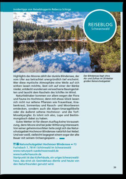 Beispielinhalt (Bild) Reiseführer Schwarzwald. Regioführer inklusive Ebook. Ausflugsziele, Sehenswürdigkeiten, Restaurants & Hotels uvm.