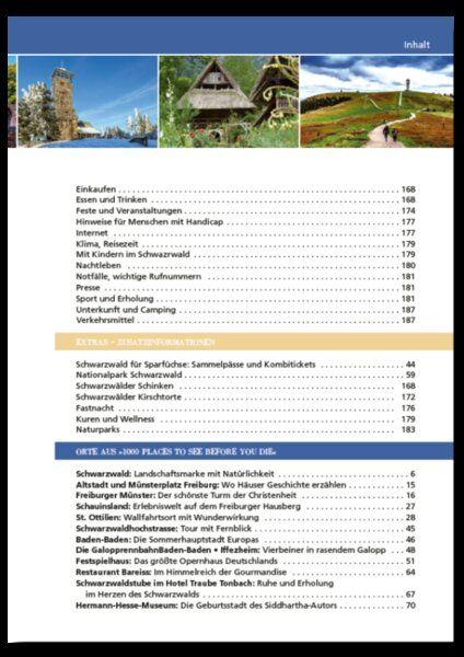 Beispielinhalt (Bild) Reiseführer Schwarzwald. Regioführer inklusive Ebook. Ausflugsziele, Sehenswürdigkeiten, Restaurants & Hotels uvm.