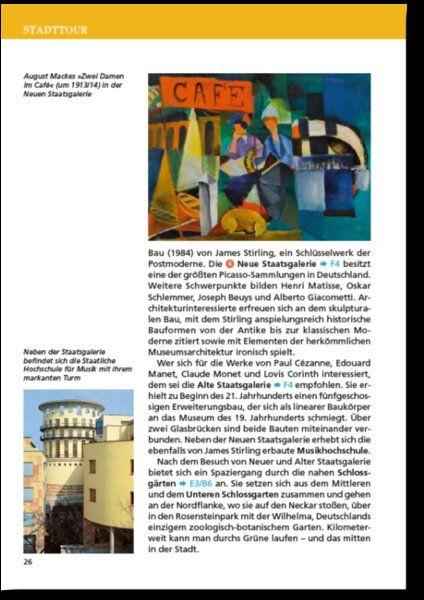 Beispielinhalt (Bild) Reiseführer Stuttgart. Stadtführer inklusive Ebook. Ausflugsziele, Sehenswürdigkeiten, Restaurant & Hotels uvm.