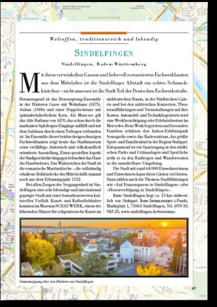 Beispielinhalt (Bild) Reiseführer Stuttgart. Stadtführer inklusive Ebook. Ausflugsziele, Sehenswürdigkeiten, Restaurant & Hotels uvm.