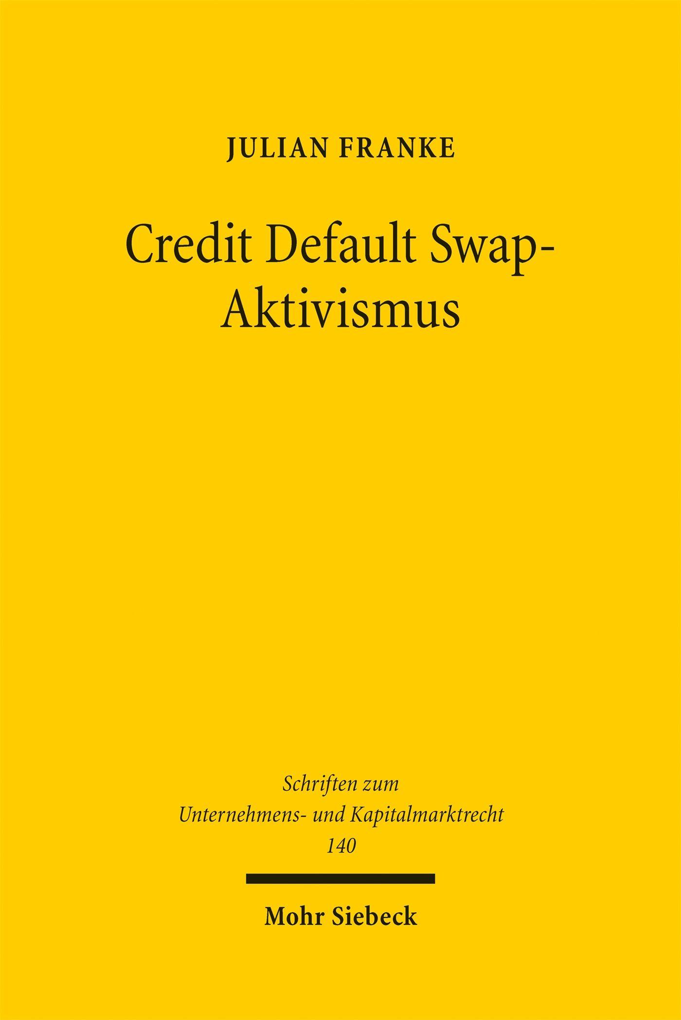 Vorderes Coverbild Credit Default Swap-Aktivismus