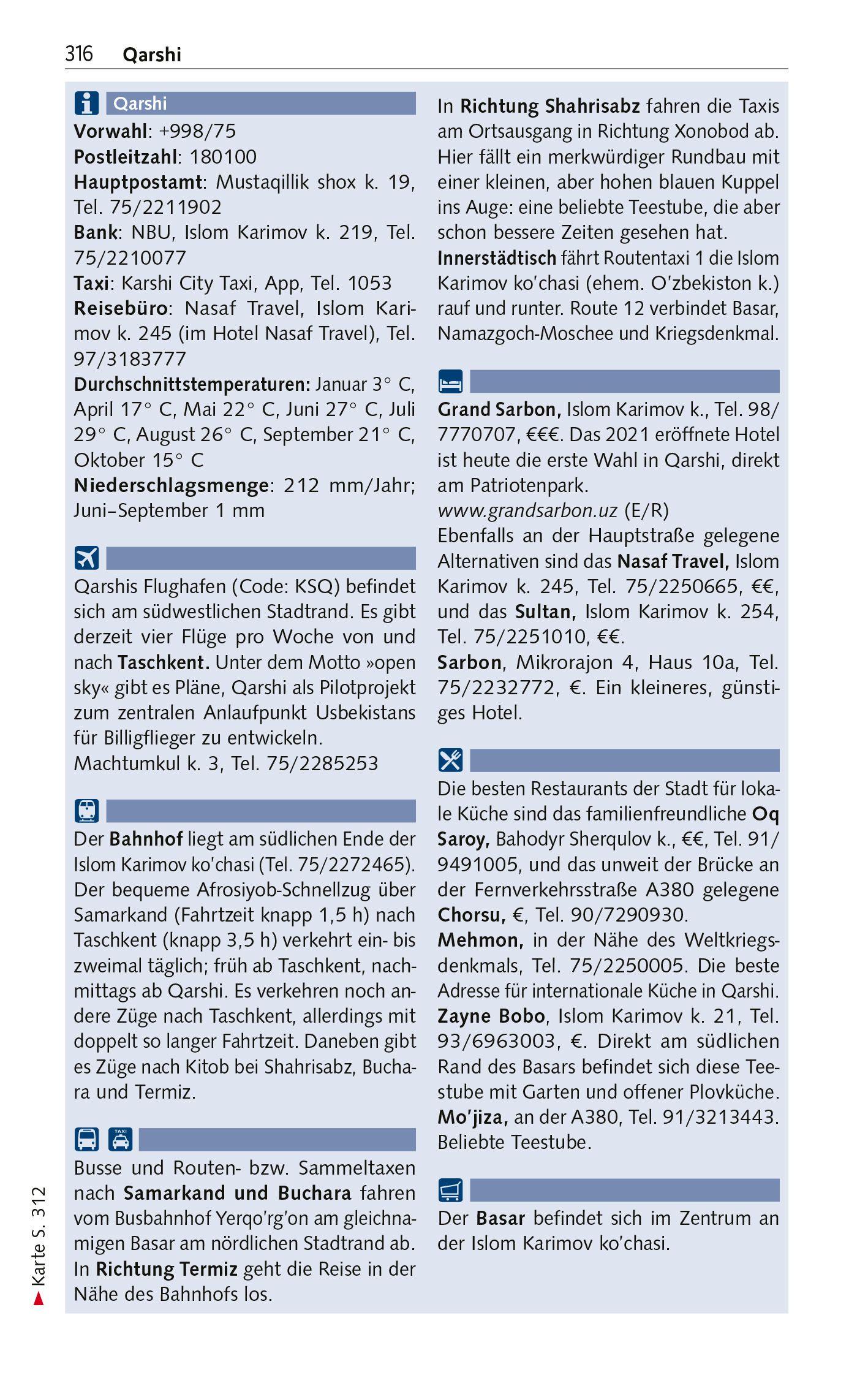 Beispielinhalt (Bild) TRESCHER Reiseführer Usbekistan