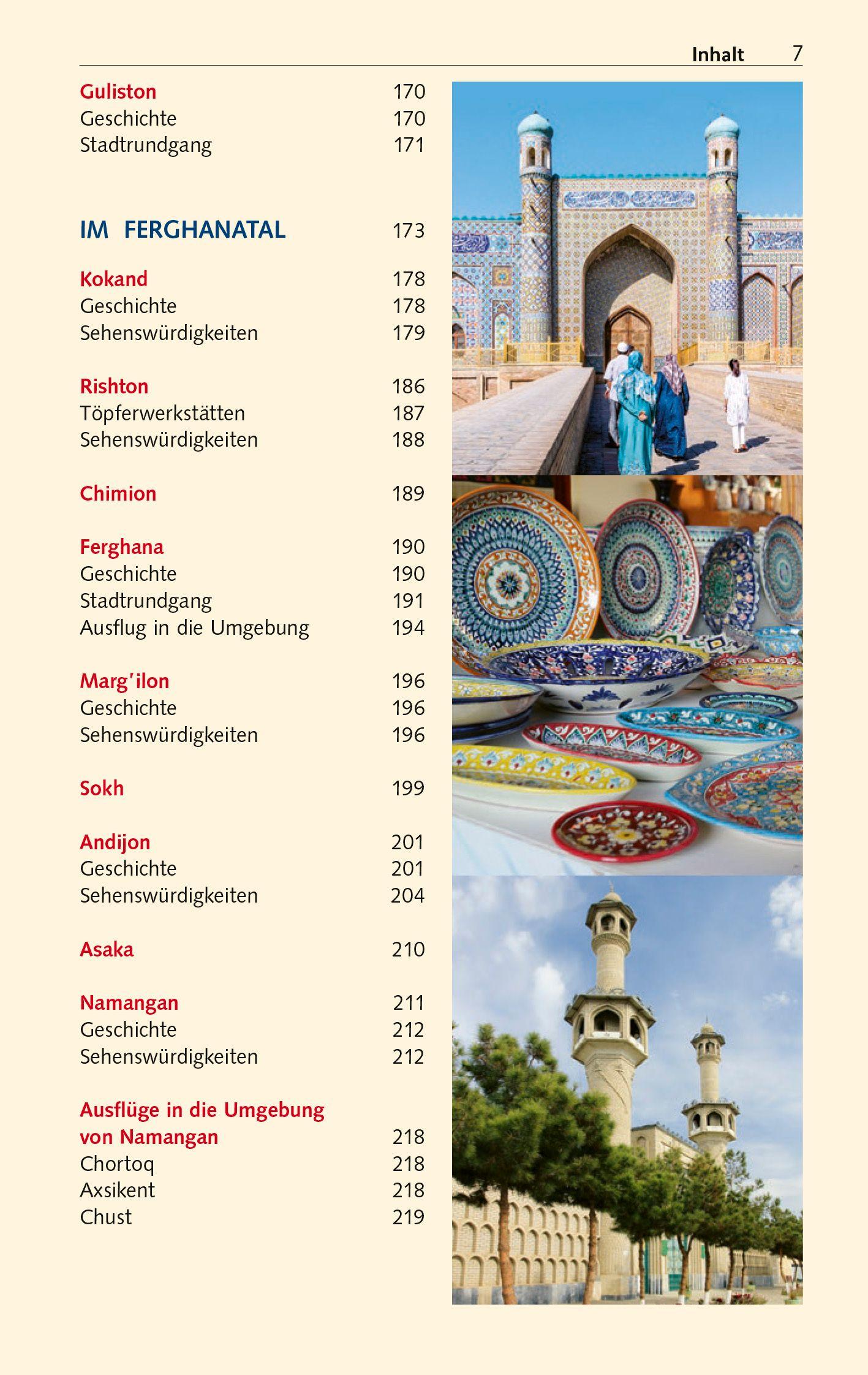 Beispielinhalt (Bild) TRESCHER Reiseführer Usbekistan