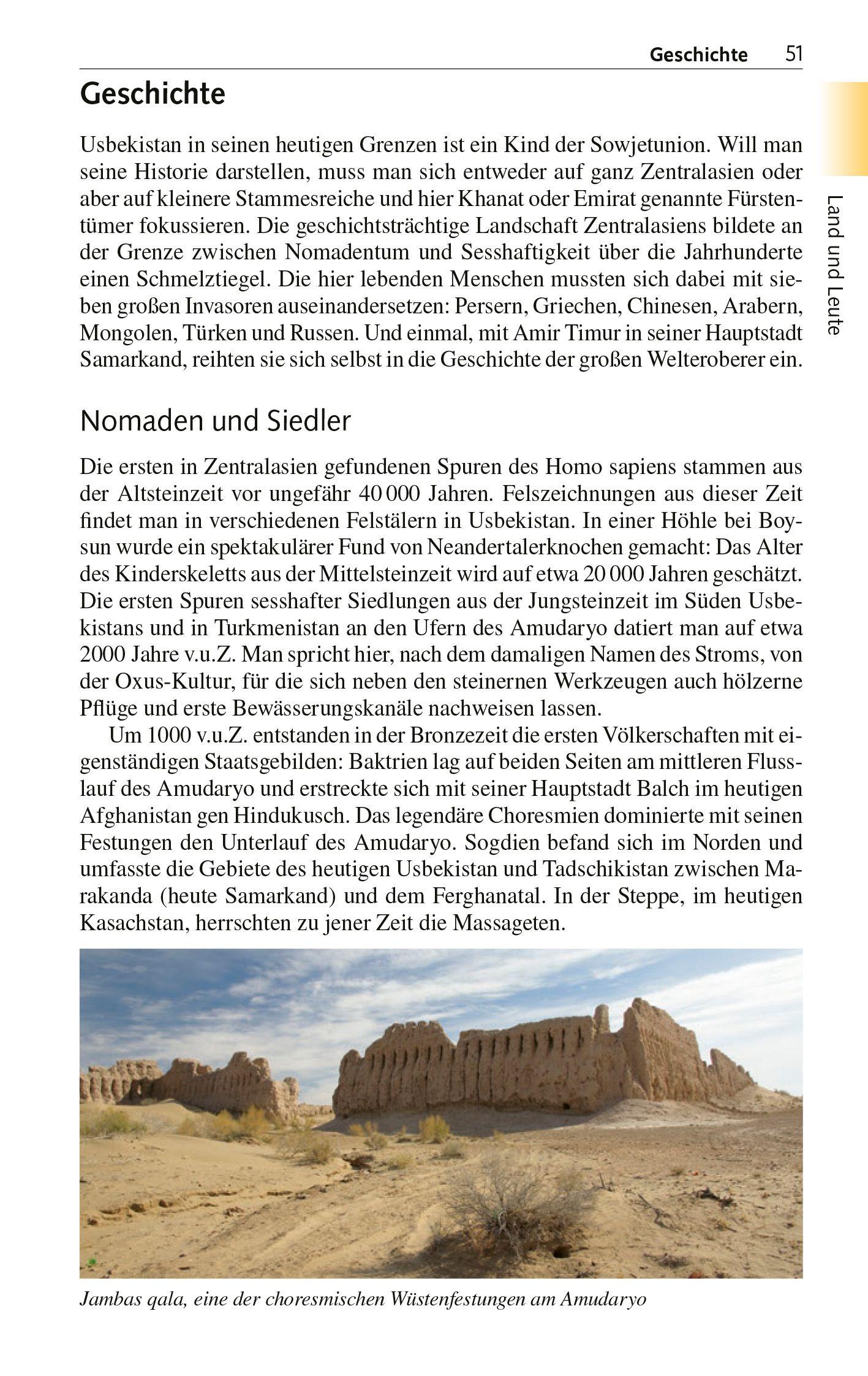 Beispielinhalt (Bild) TRESCHER Reiseführer Usbekistan