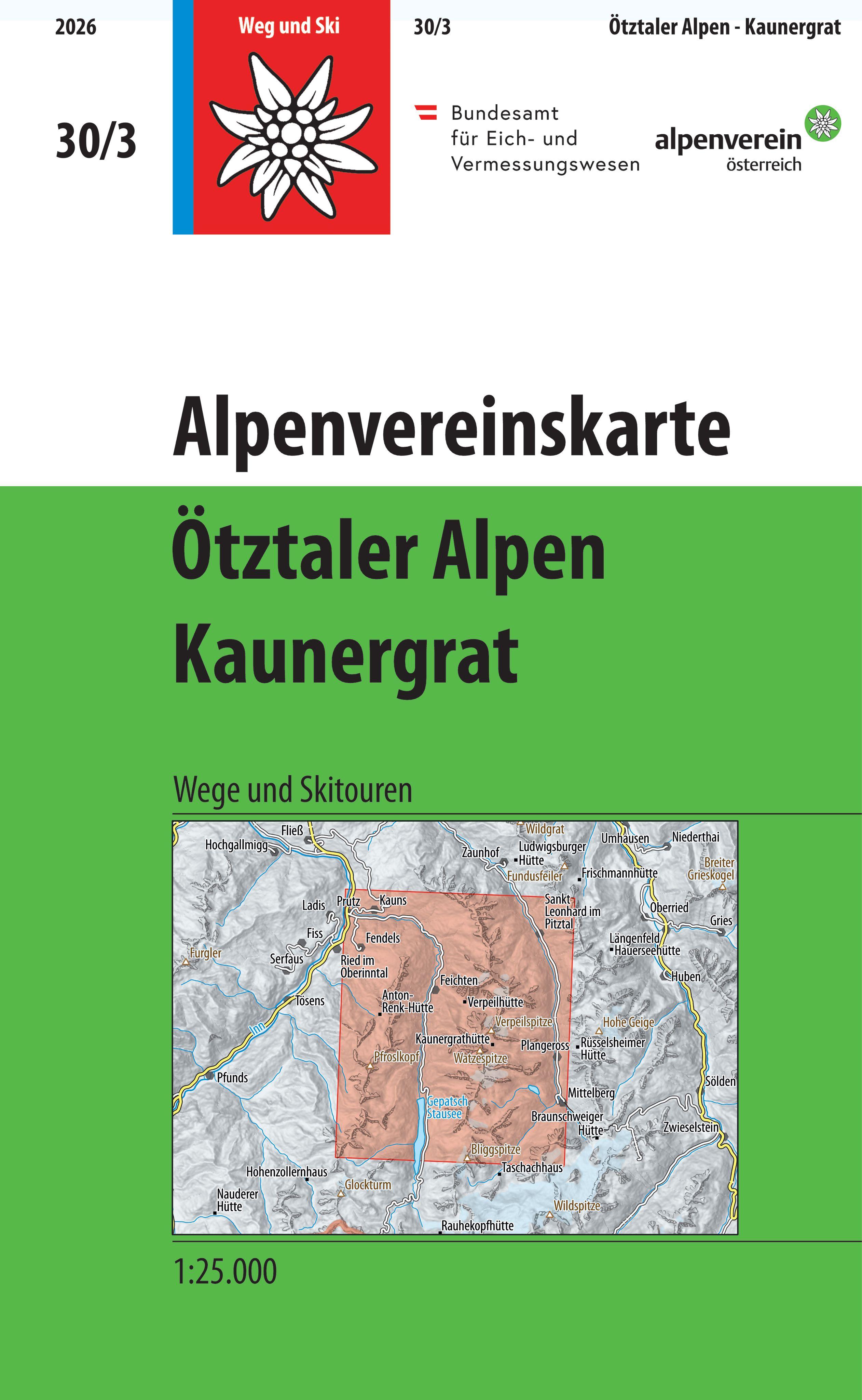 Vorderes Coverbild Alpenvereinskarte