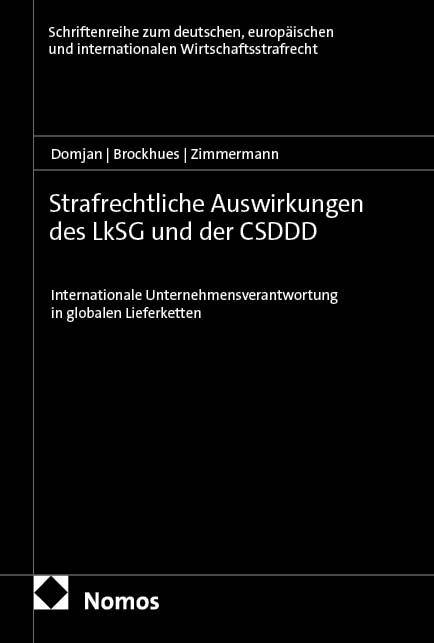 Vorderes Coverbild Strafrechtliche Auswirkungen des LkSG und der CSDDD