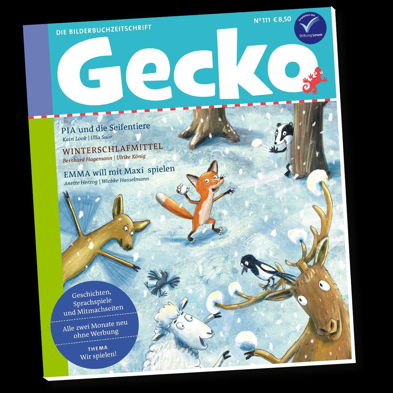 Vorderes Coverbild Gecko Kinderzeitschrift Band 111