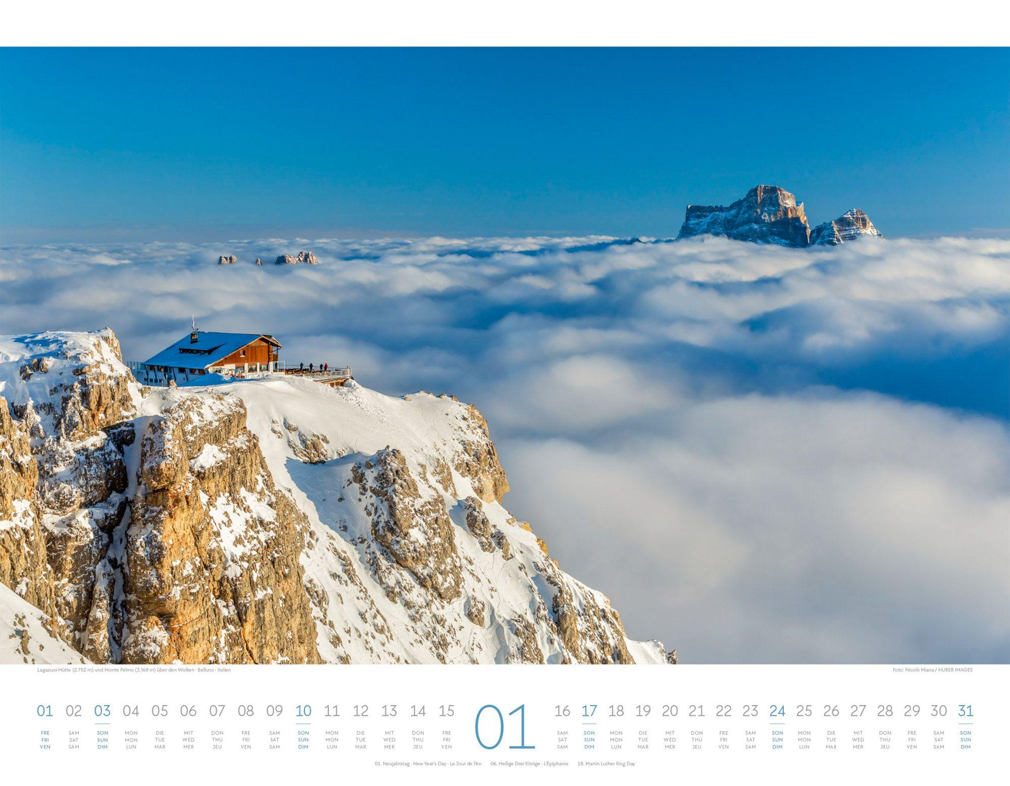 Beispielinhalt (Bild) Bergwelt Dolomiten Kalender 2027