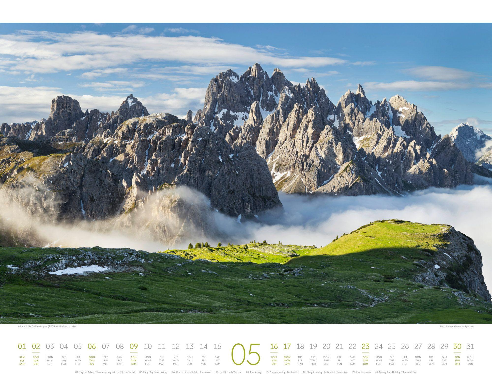 Beispielinhalt (Bild) Bergwelt Dolomiten Kalender 2027