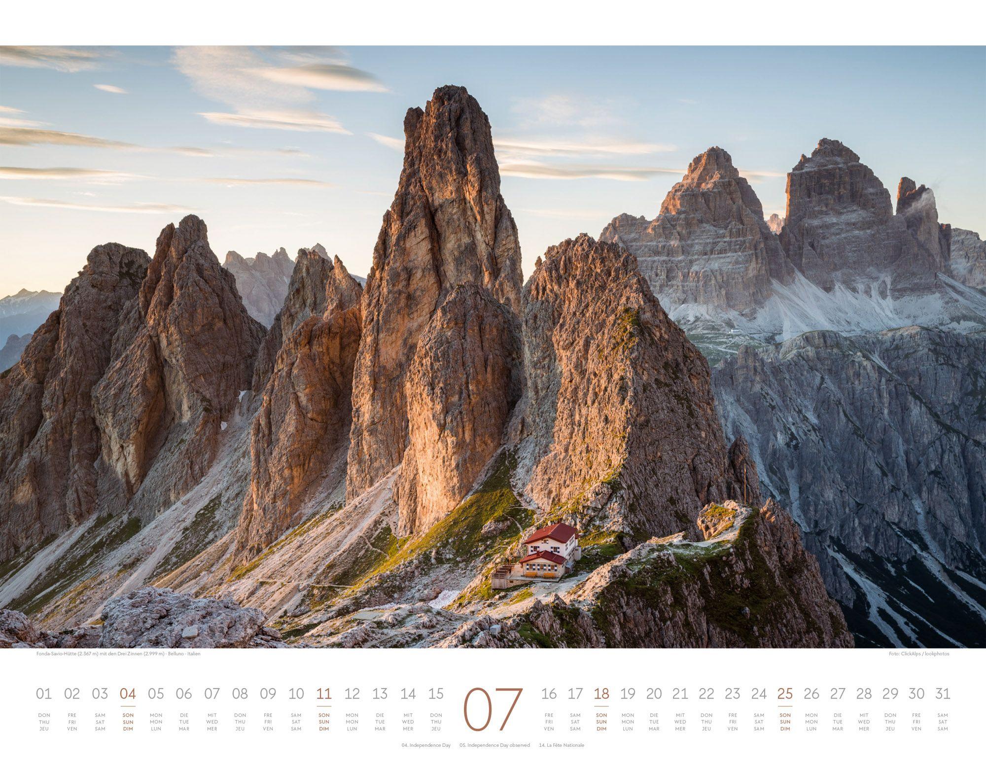 Beispielinhalt (Bild) Bergwelt Dolomiten Kalender 2027