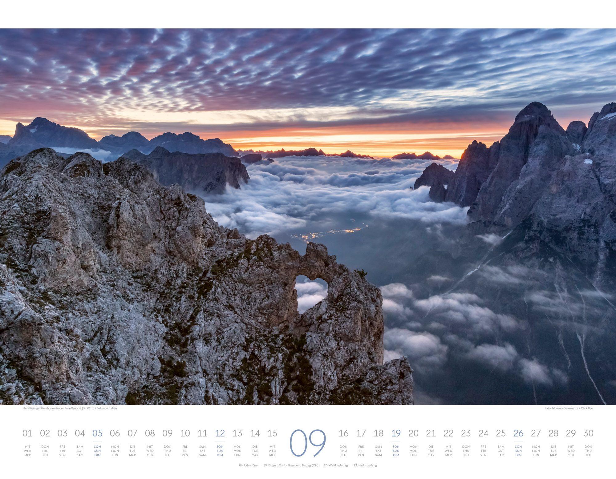 Beispielinhalt (Bild) Bergwelt Dolomiten Kalender 2027