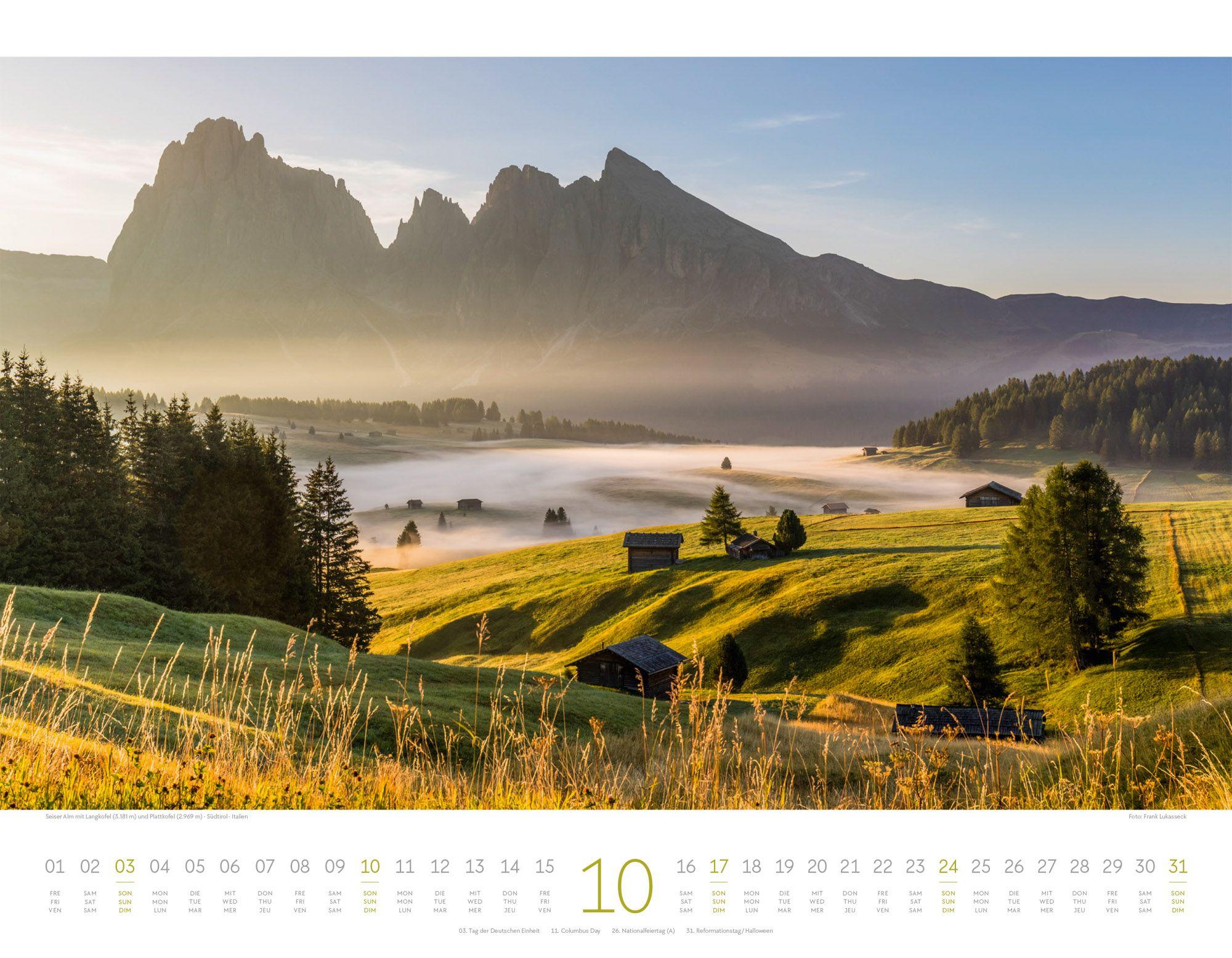 Beispielinhalt (Bild) Bergwelt Dolomiten Kalender 2027