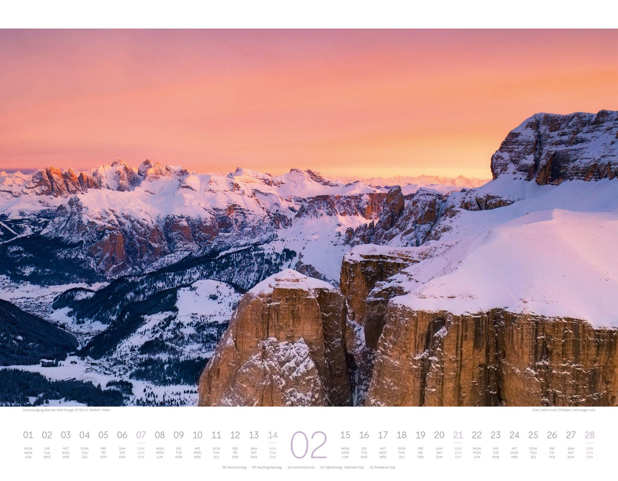Beispielinhalt (Bild) Bergwelt Dolomiten Kalender 2027