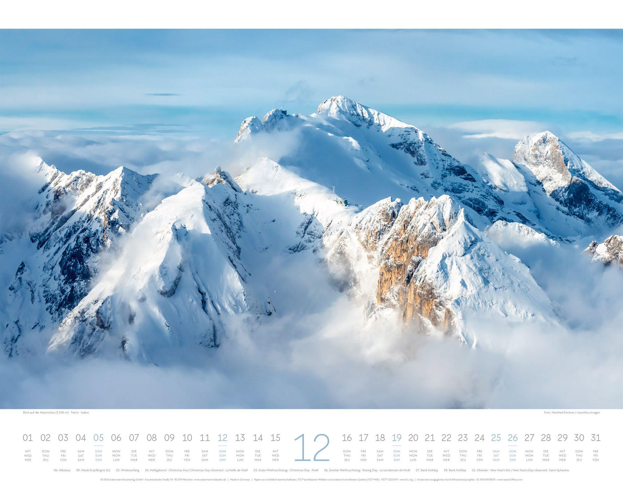 Beispielinhalt (Bild) Bergwelt Dolomiten Kalender 2027