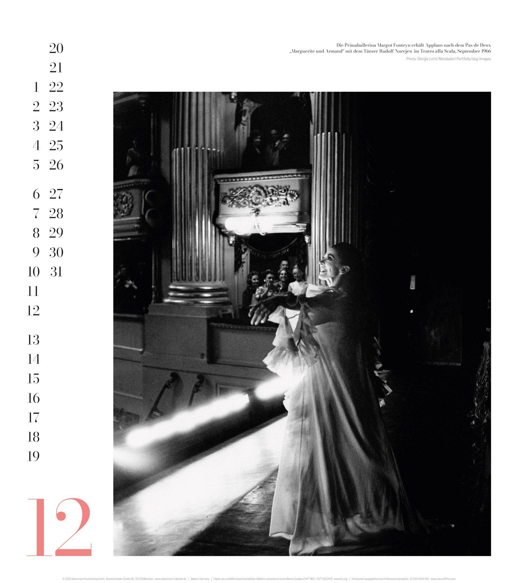 Beispielinhalt (Bild) Ballett Kalender 2027