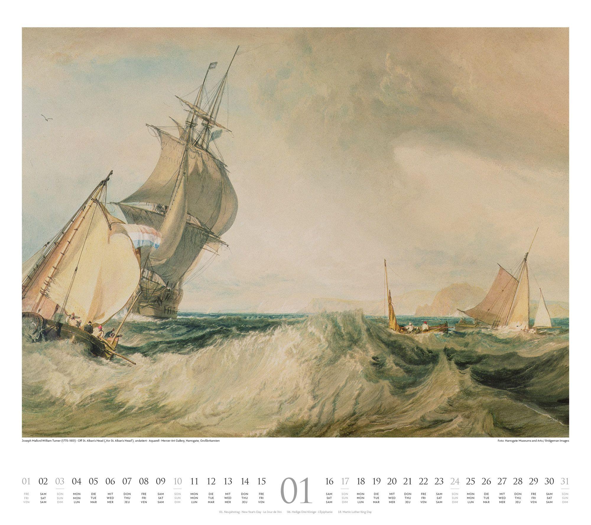 Beispielinhalt (Bild) William Turner Kalender 2027