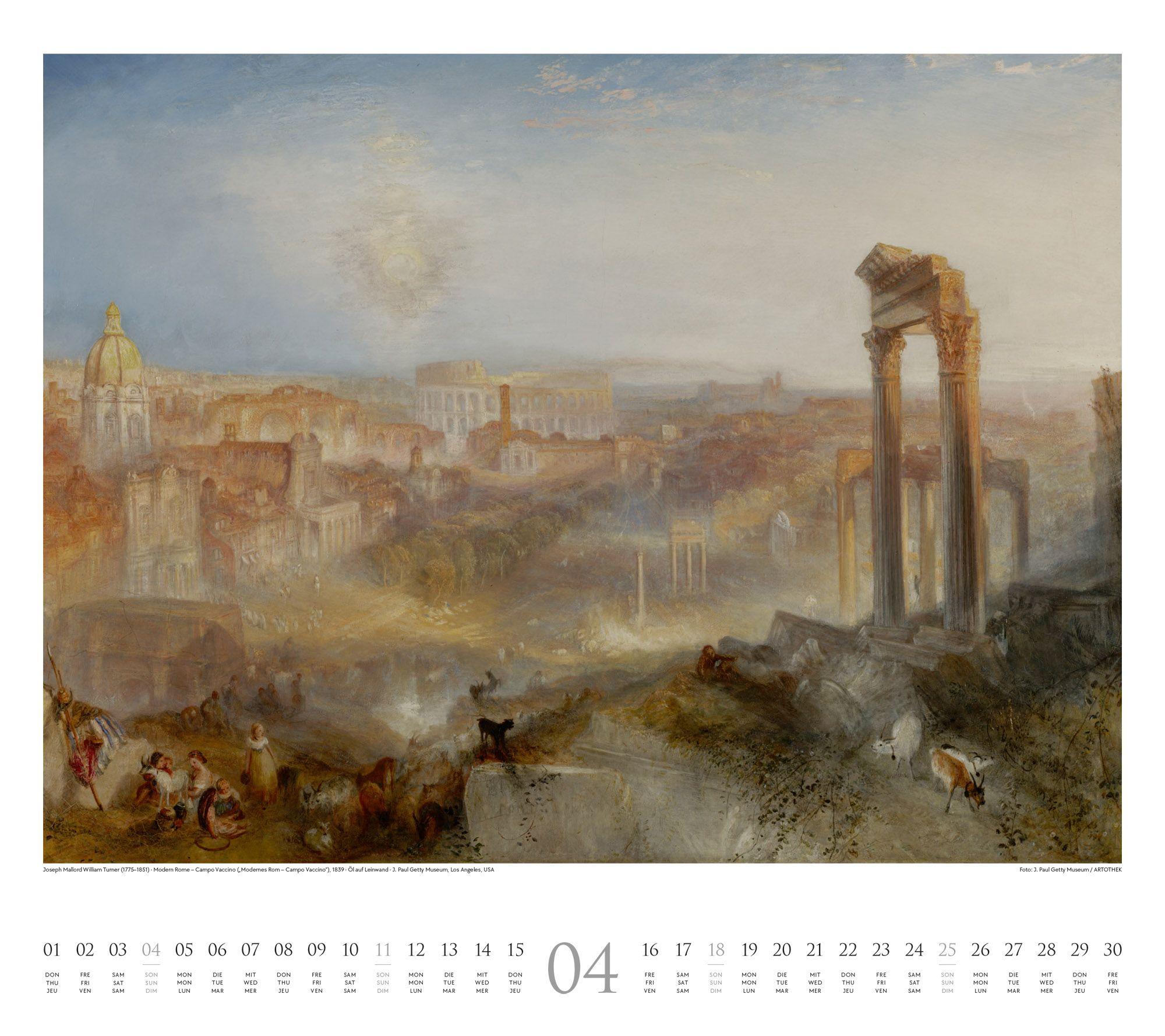 Beispielinhalt (Bild) William Turner Kalender 2027