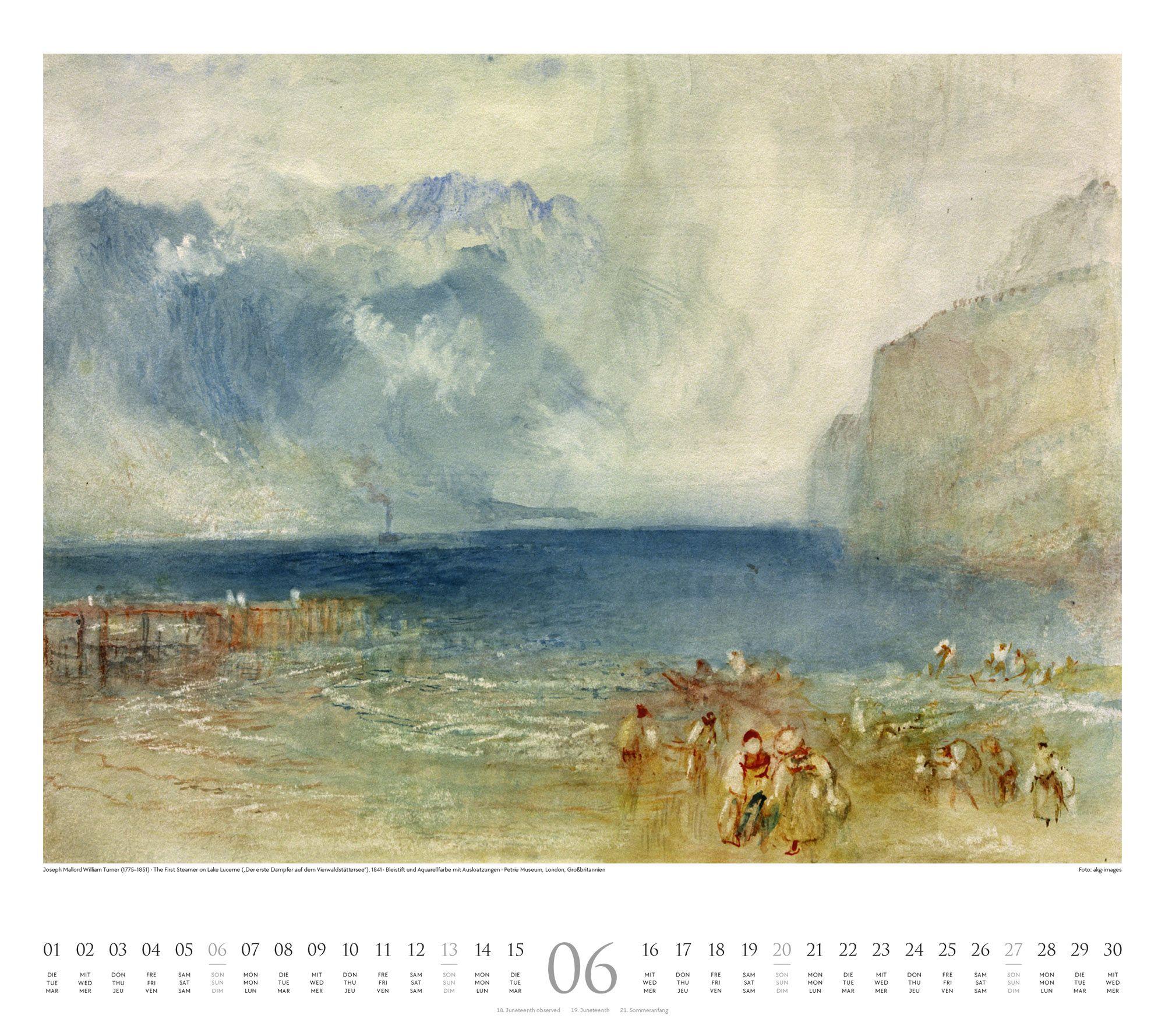 Beispielinhalt (Bild) William Turner Kalender 2027