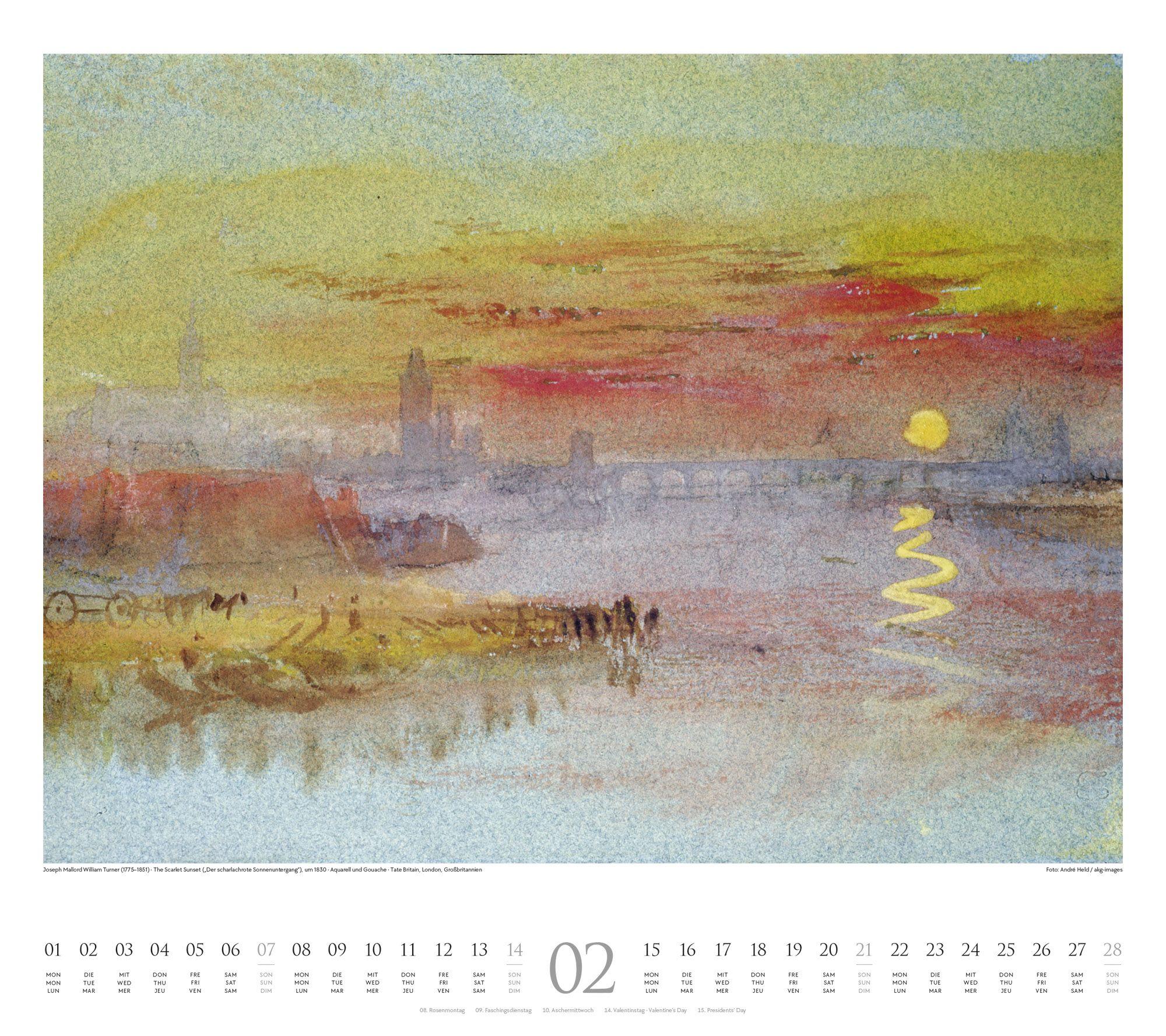 Beispielinhalt (Bild) William Turner Kalender 2027