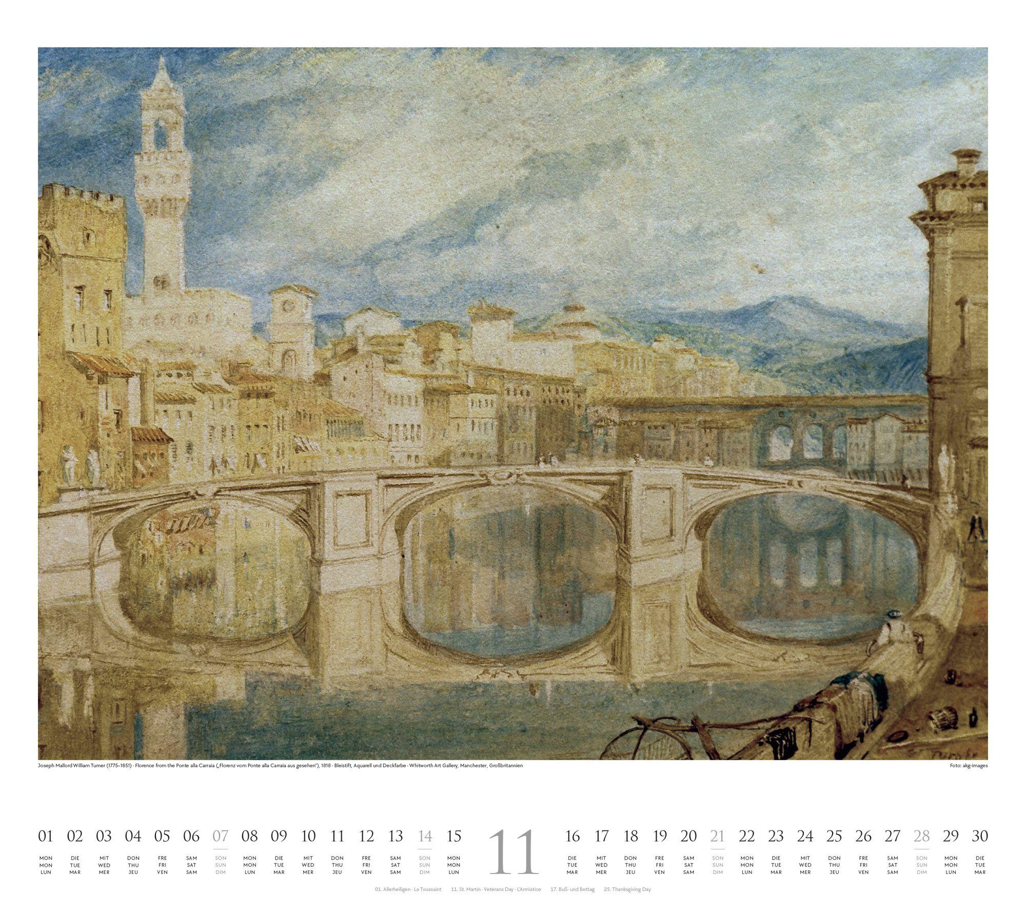 Beispielinhalt (Bild) William Turner Kalender 2027