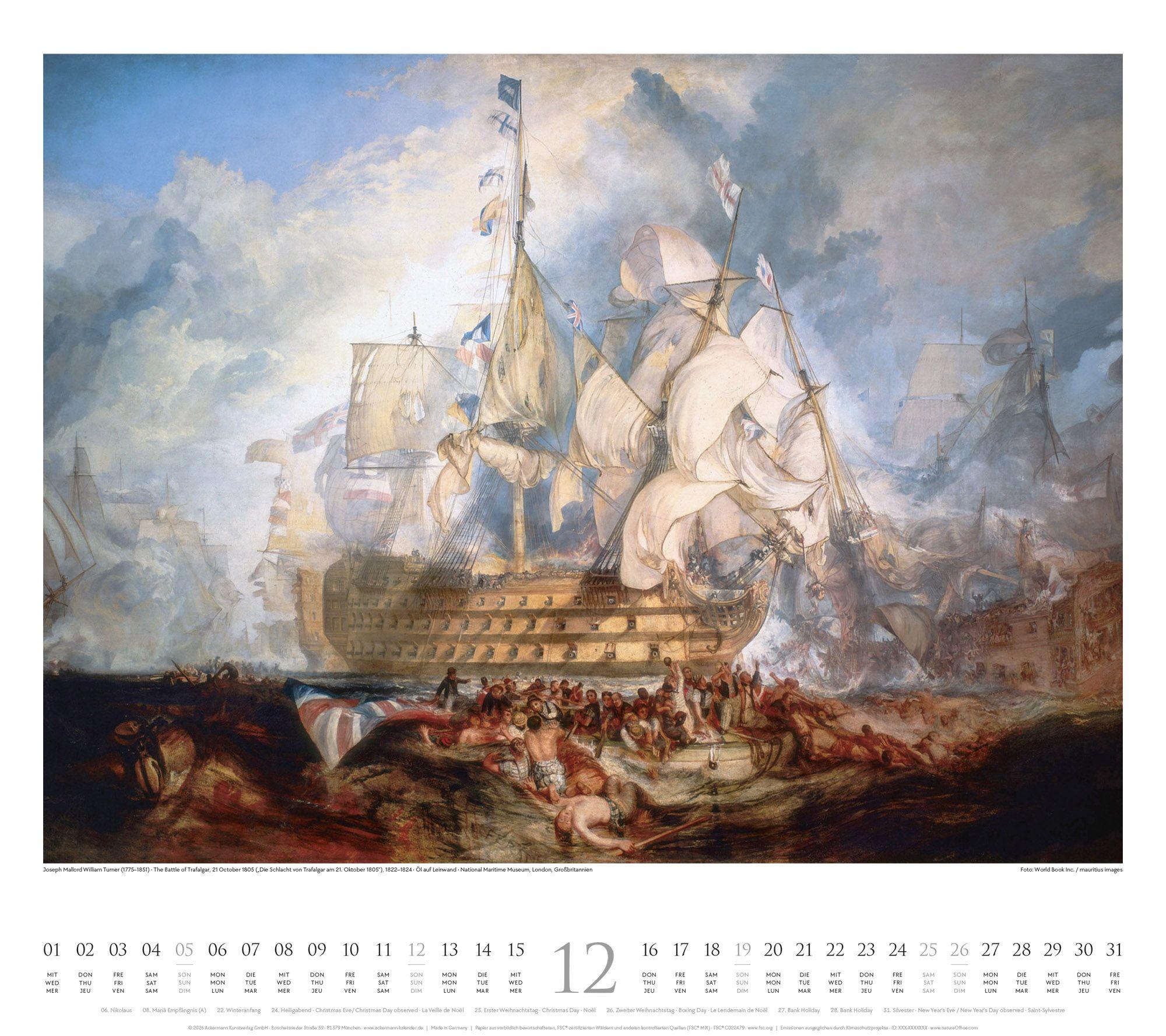 Beispielinhalt (Bild) William Turner Kalender 2027