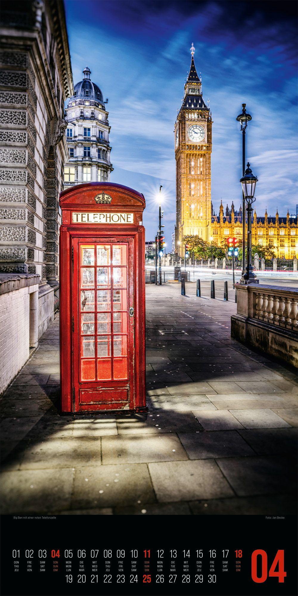 Beispielinhalt (Bild) Inside London Kalender 2027