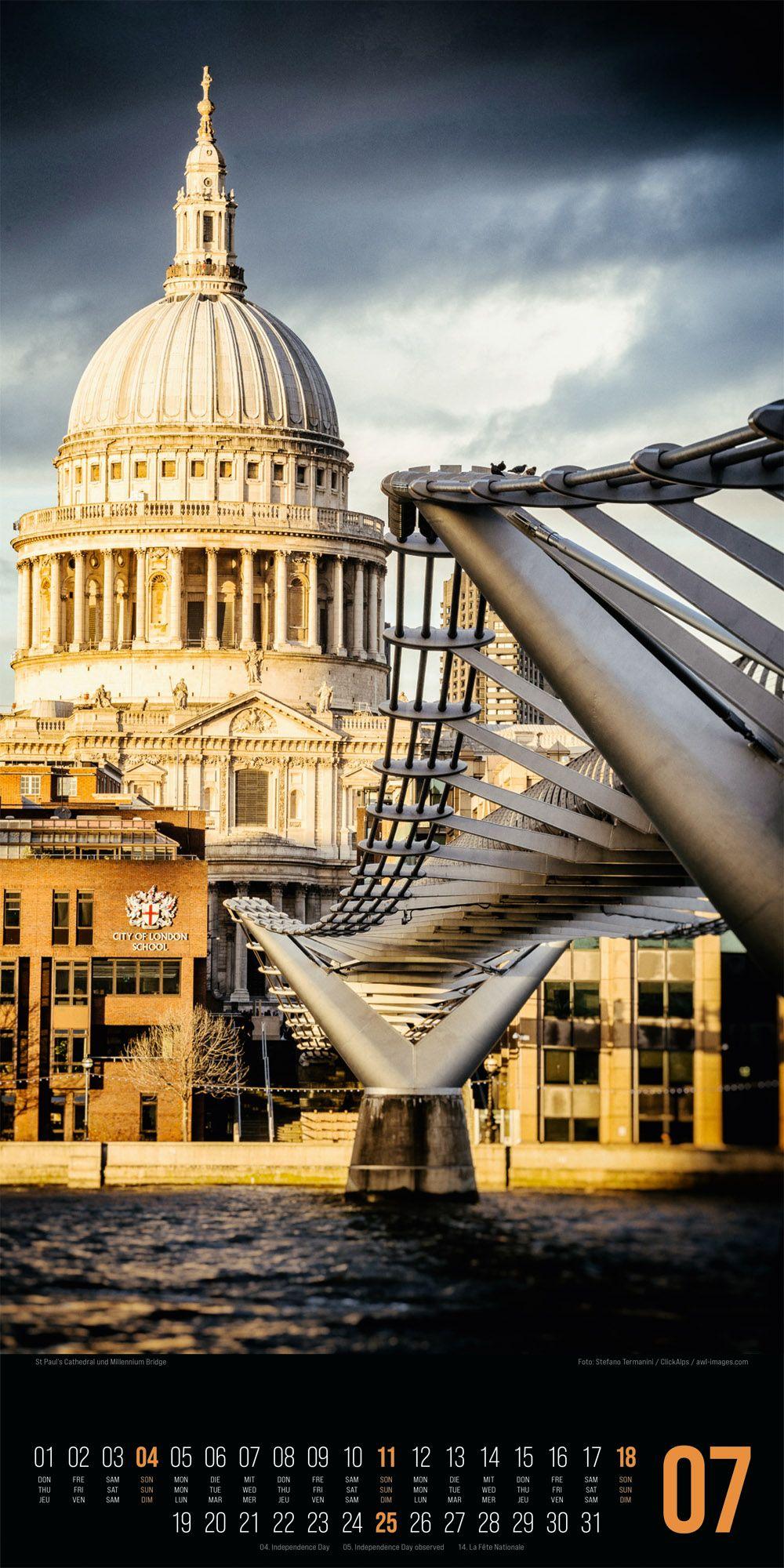 Beispielinhalt (Bild) Inside London Kalender 2027