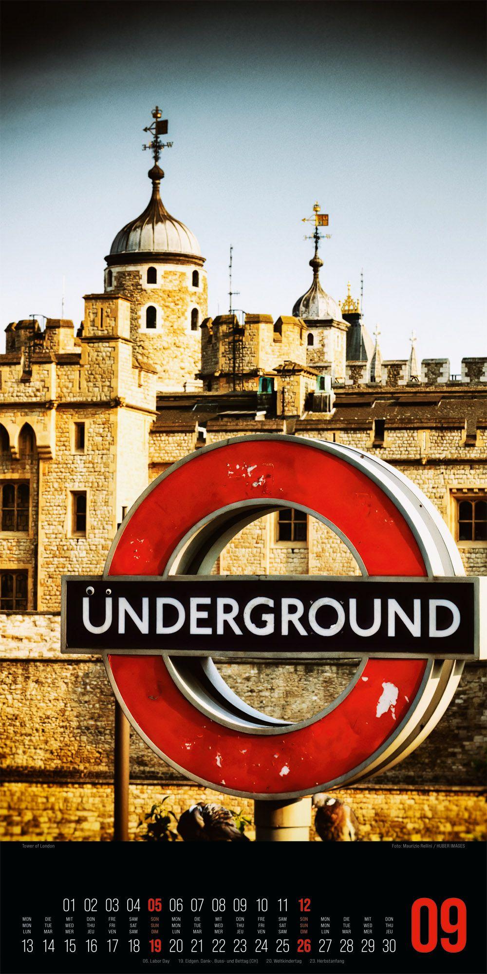 Beispielinhalt (Bild) Inside London Kalender 2027