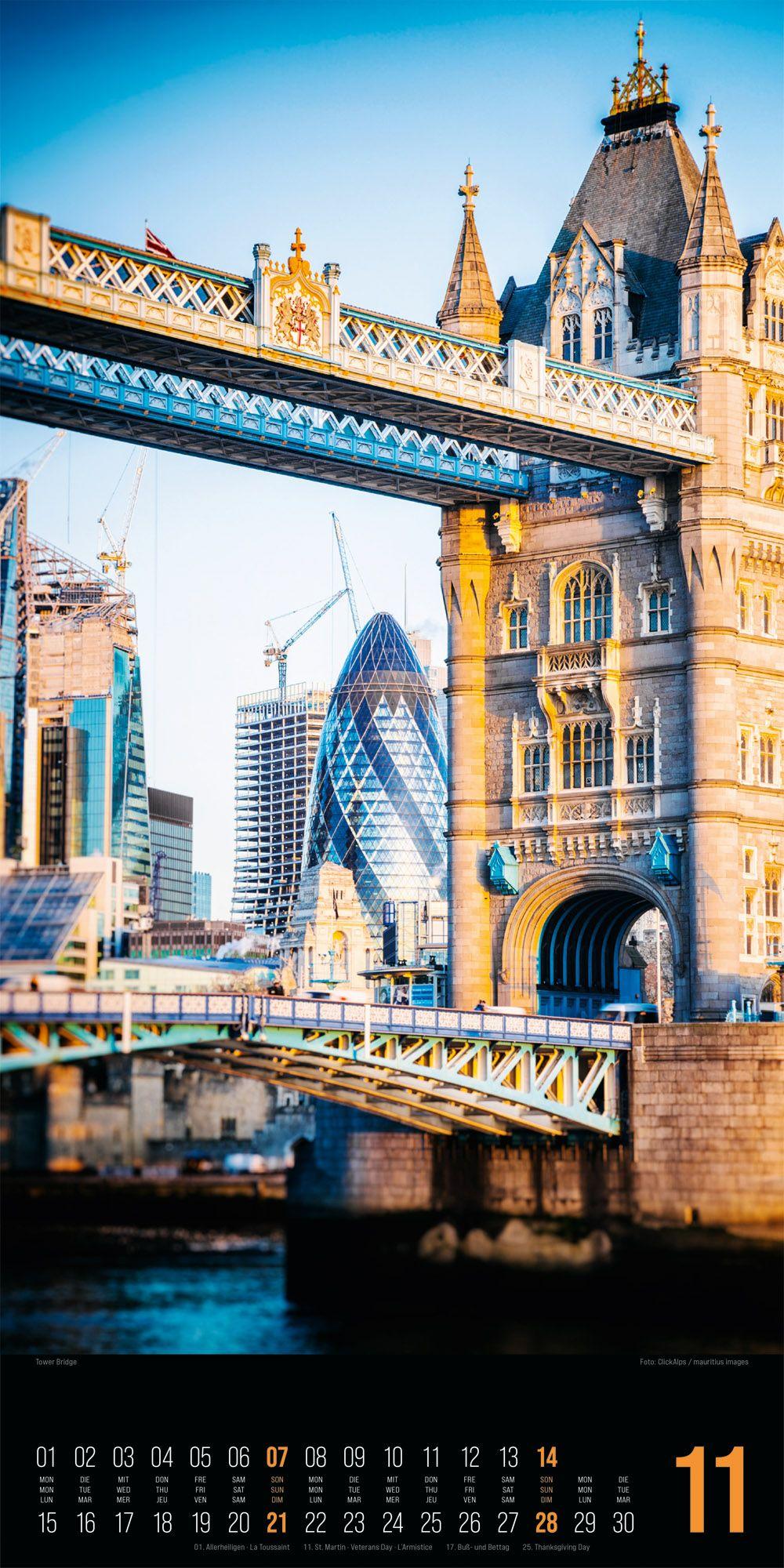 Beispielinhalt (Bild) Inside London Kalender 2027