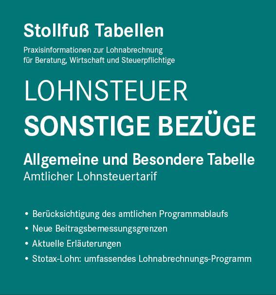 Vorderes Coverbild Tabelle, Lohnsteuer 2026 Sonstige Bezüge
