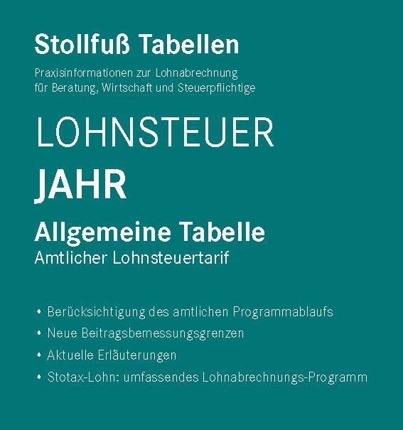Vorderes Coverbild Tabelle, Lohnsteuer 2026 Jahr