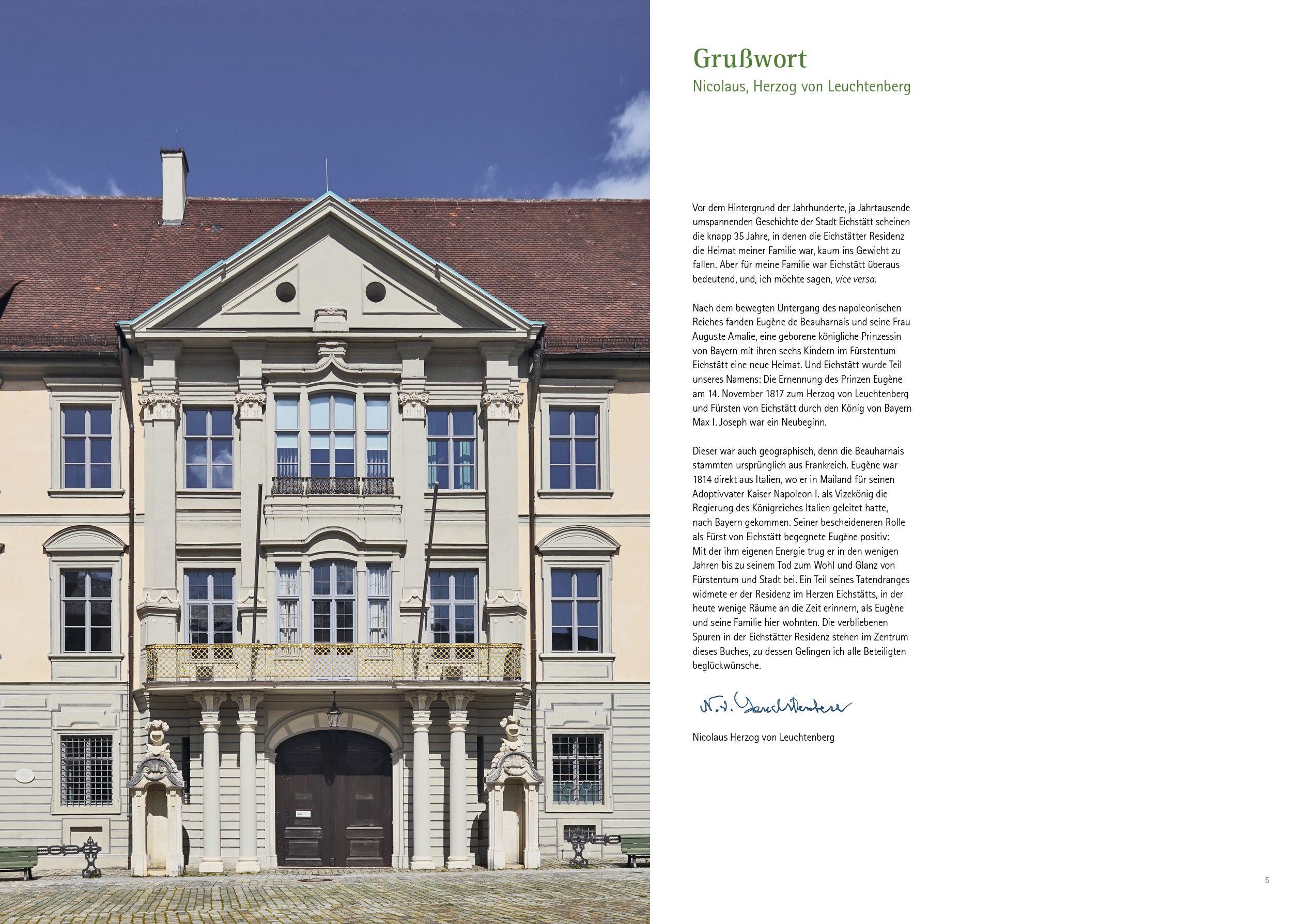 Beispielinhalt (Bild) Die Eichstätter Residenz der Herzöge von Leuchtenberg