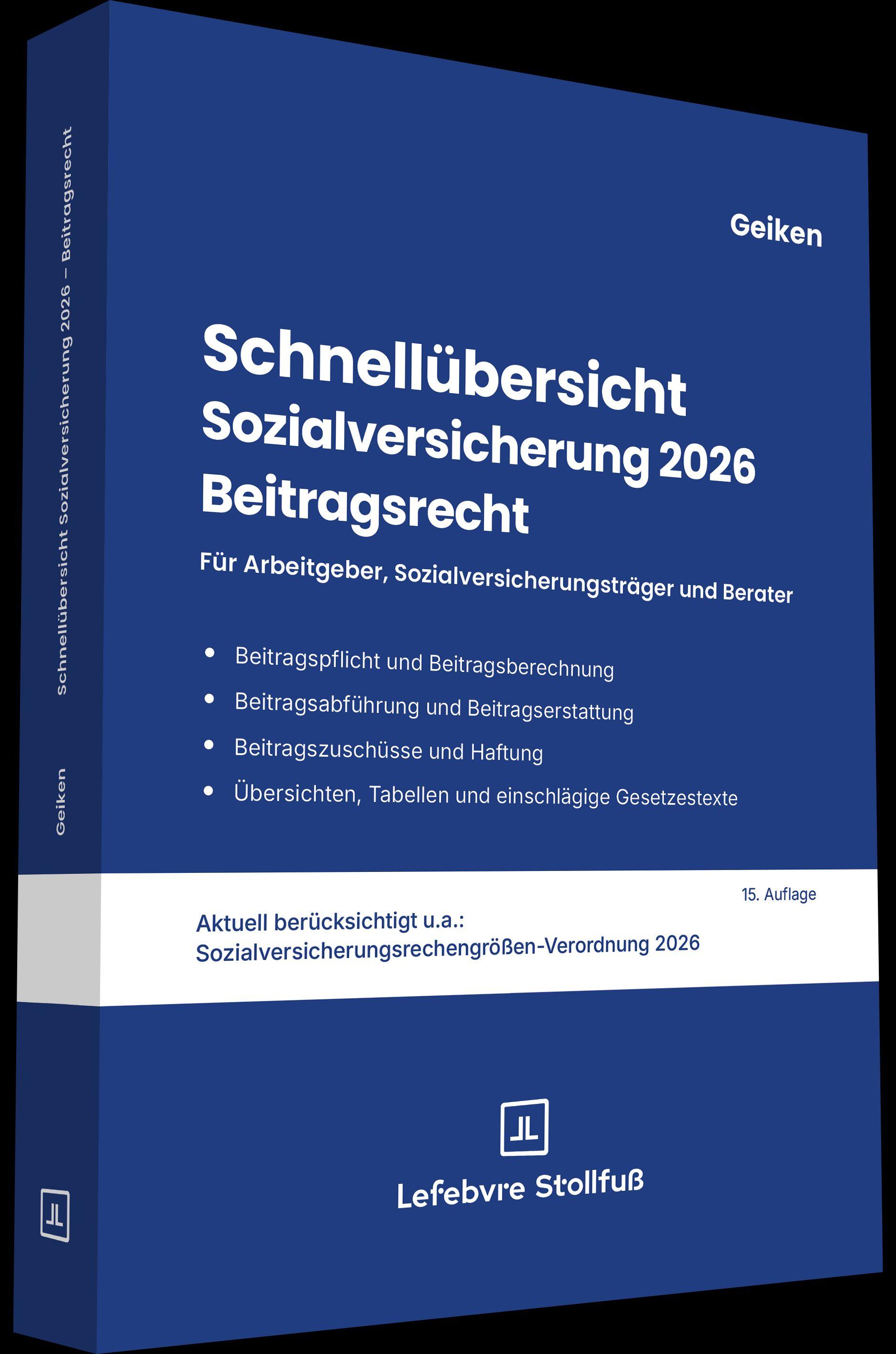 Vorderes Coverbild Schnellübersicht Sozialversicherung 2026 Beitragsrecht
