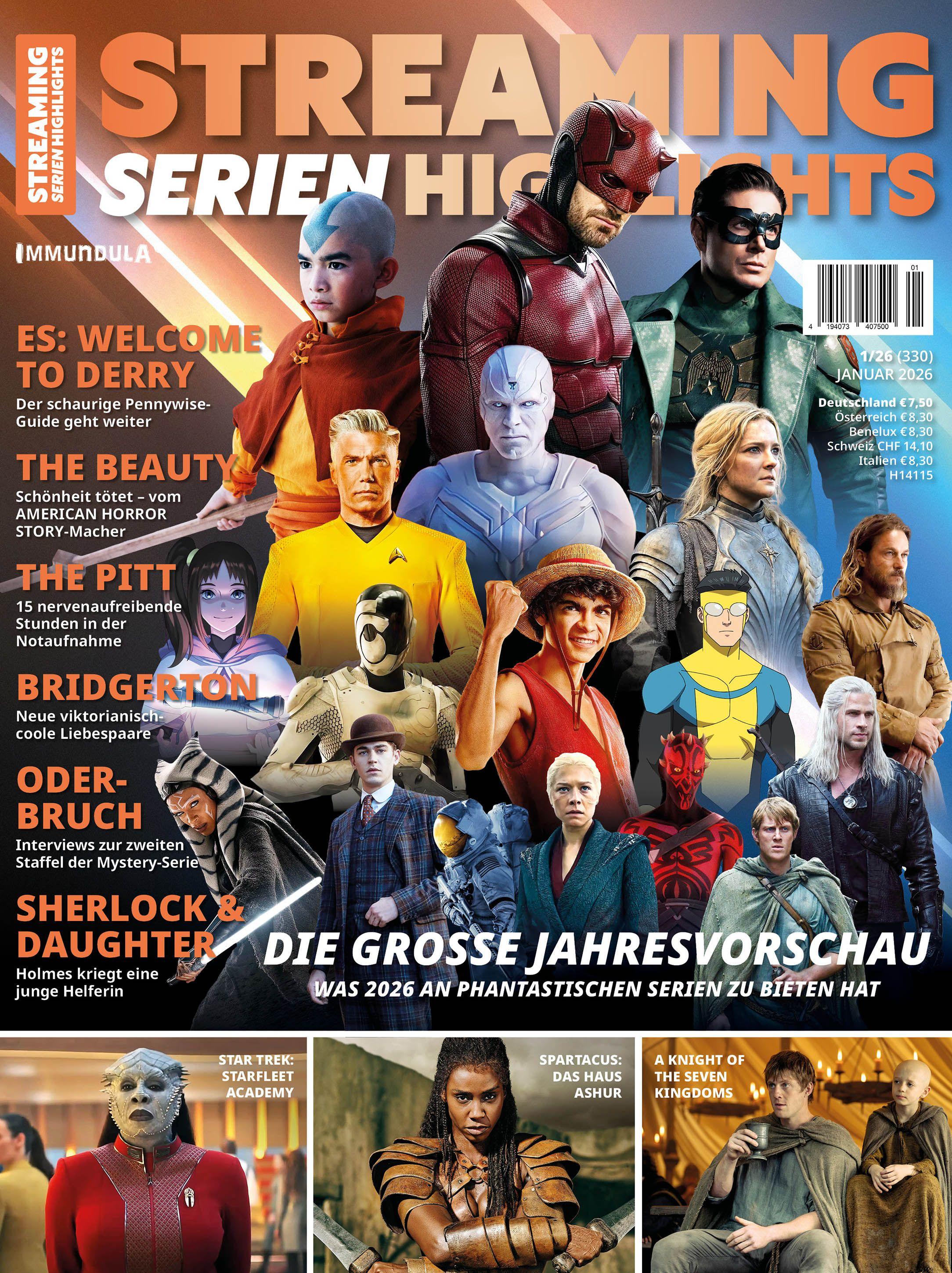 Vorderes Coverbild STREAMING SERIEN HIGHLIGHTS. Ausgabe Januar 2026 (#330)