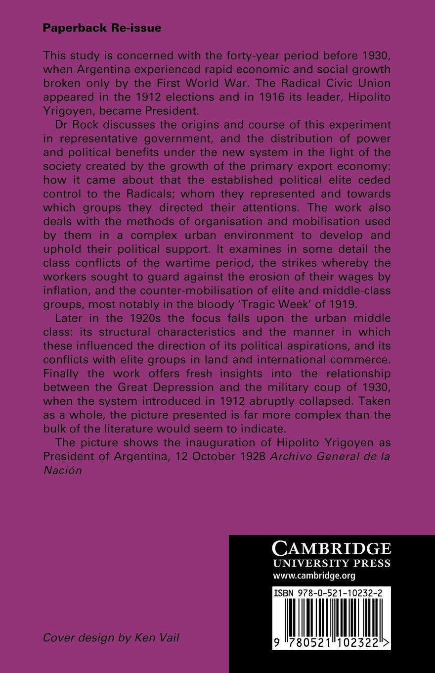 Rückseitencover Politics in Argentina, 1890 1930