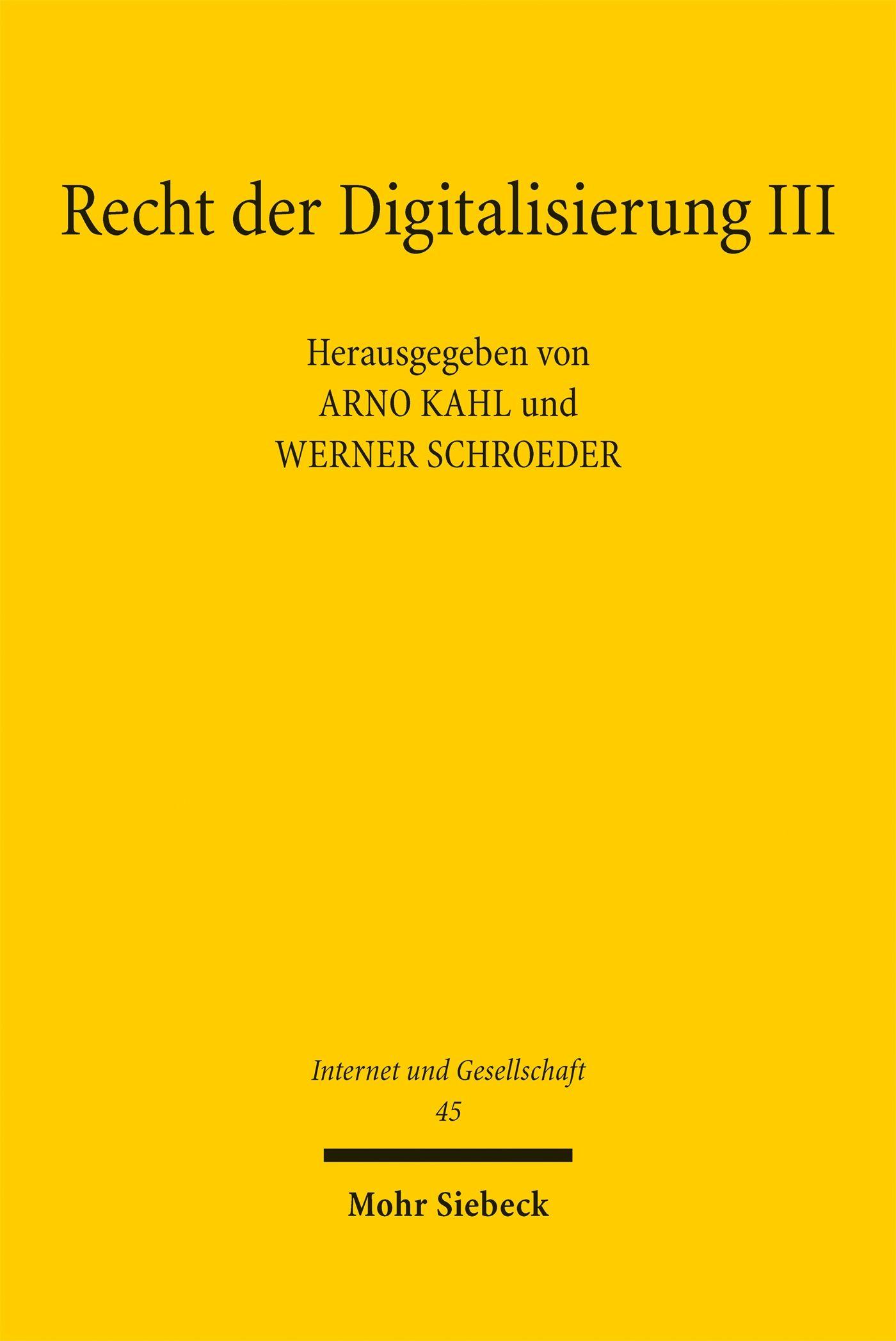Vorderes Coverbild Recht der Digitalisierung III