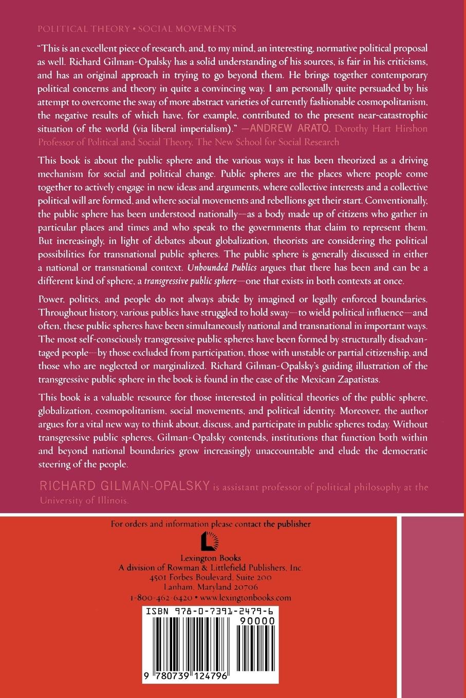 Rückseitencover Unbounded Publics