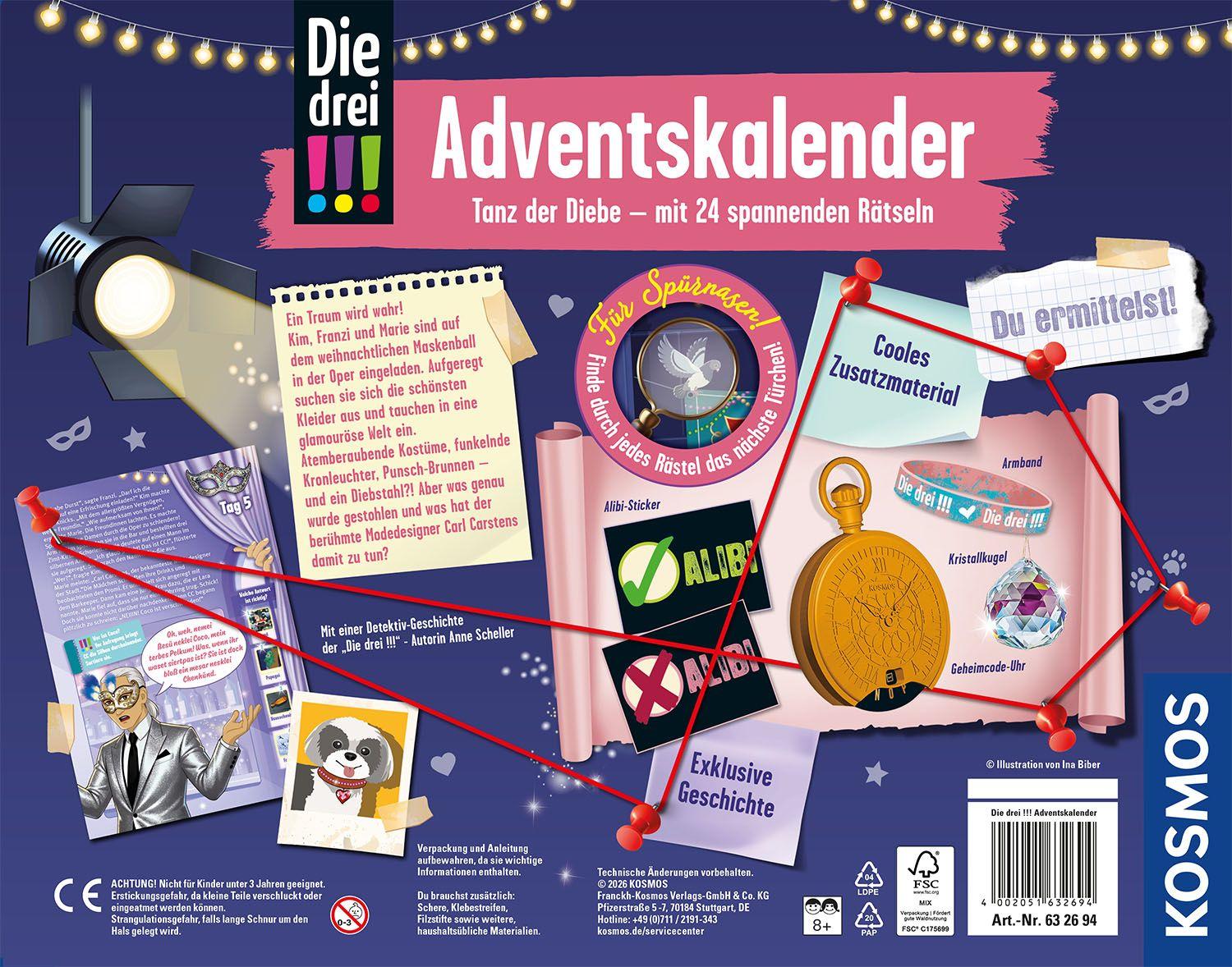 Beispielinhalt (Bild) Die drei !!!- Adventskalender 2026