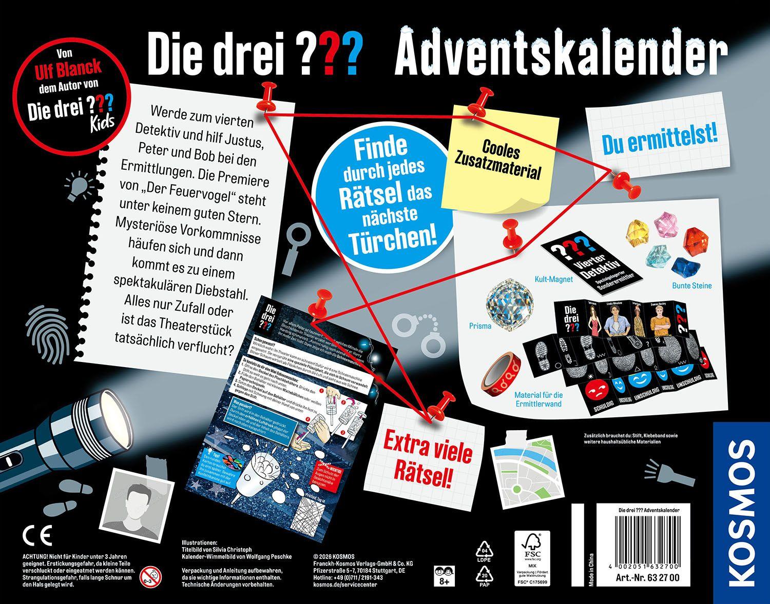 Beispielinhalt (Bild) Die drei ???-Adventskalender 2026