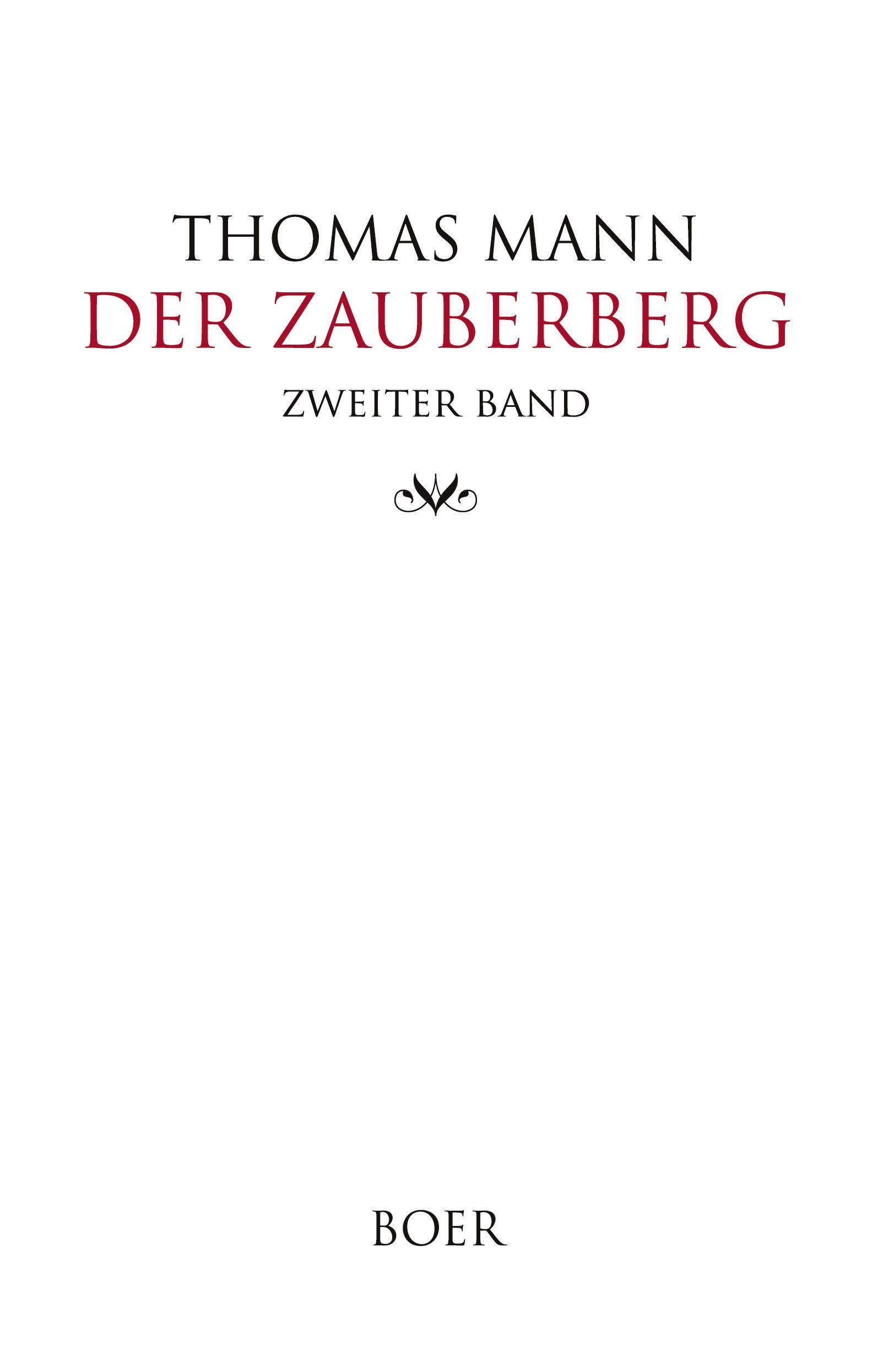 Vorderes Coverbild Der Zauberberg  Band 2