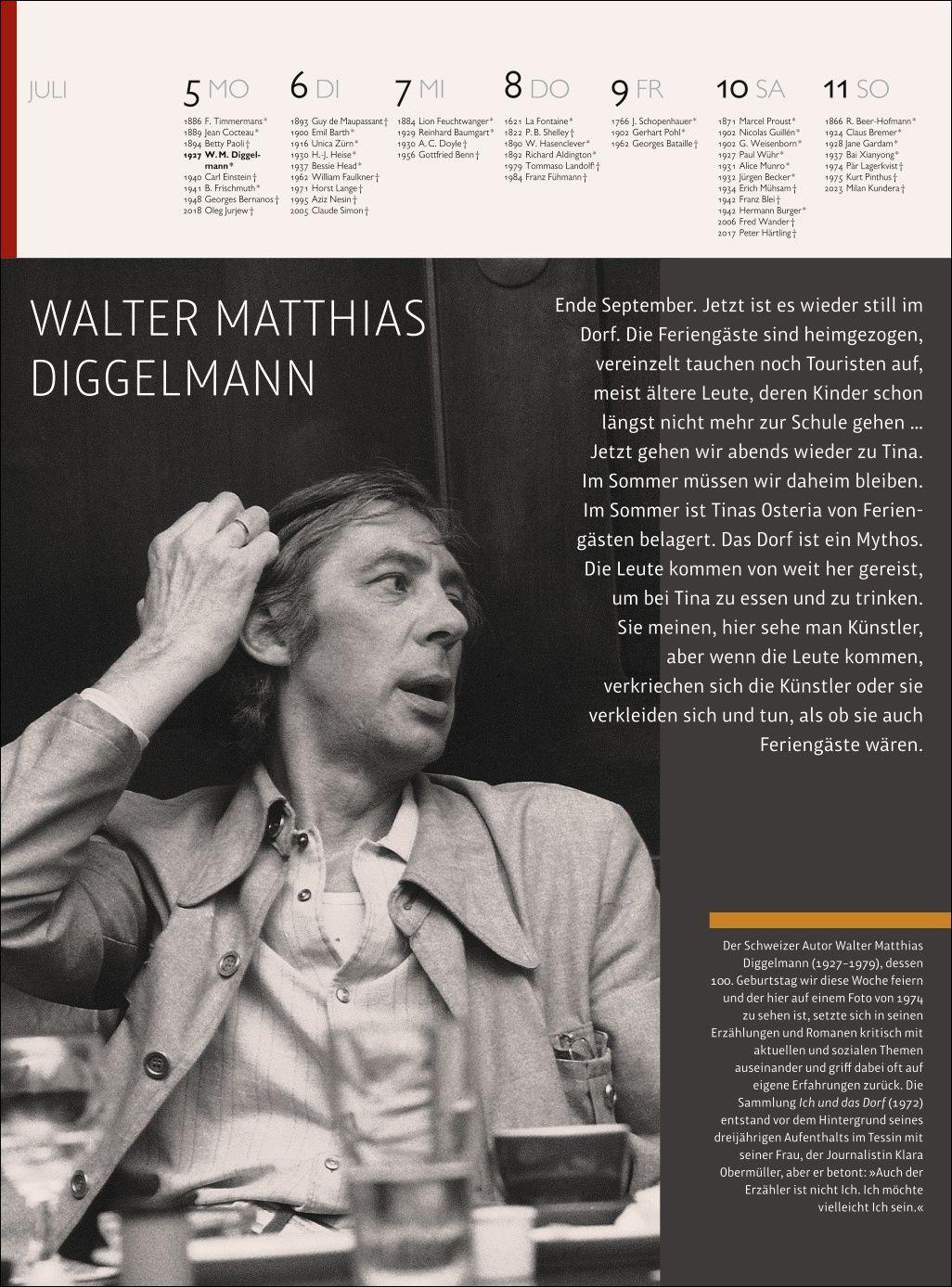 Beispielinhalt (Bild) Der Literatur Kalender Wochenkalender 2027