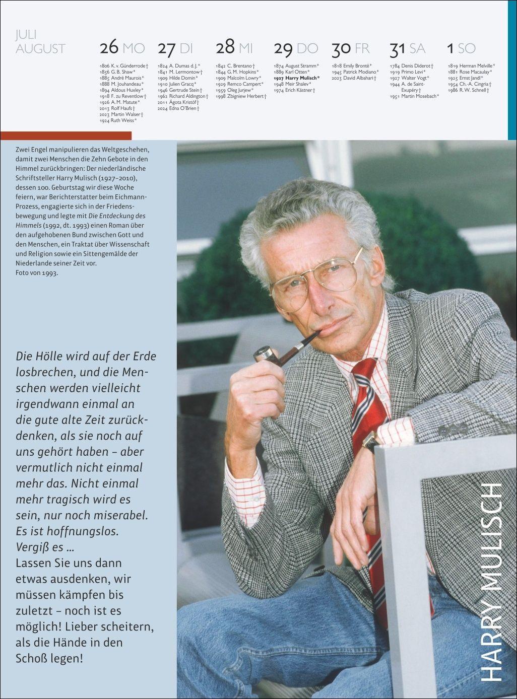 Beispielinhalt (Bild) Der Literatur Kalender Wochenkalender 2027