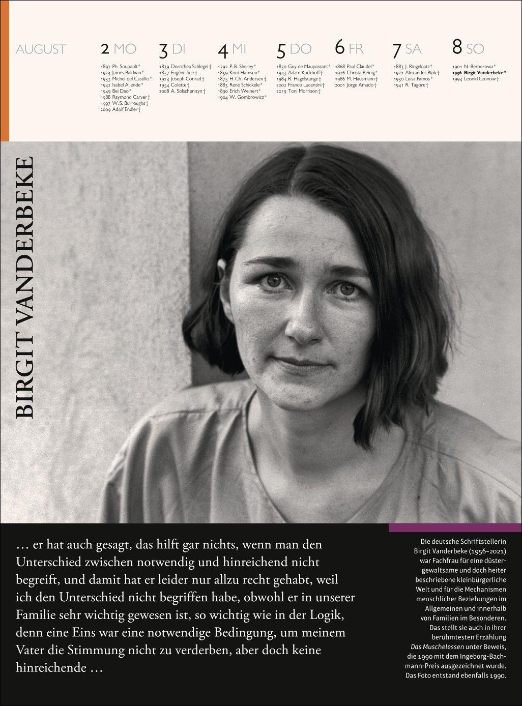 Beispielinhalt (Bild) Der Literatur Kalender Wochenkalender 2027