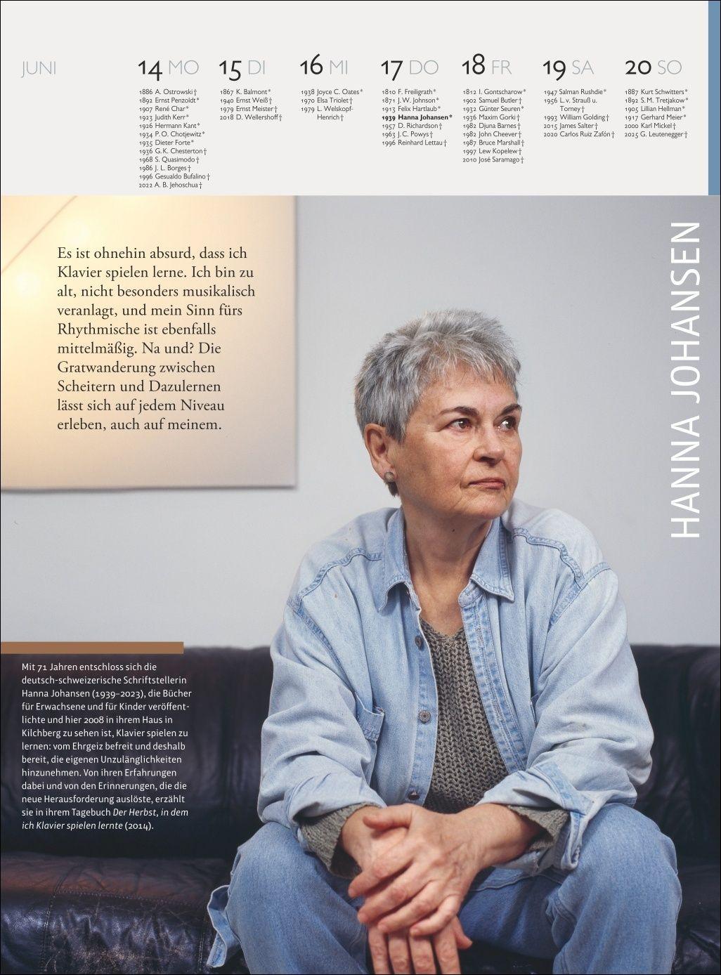 Beispielinhalt (Bild) Der Literatur Kalender Wochenkalender 2027