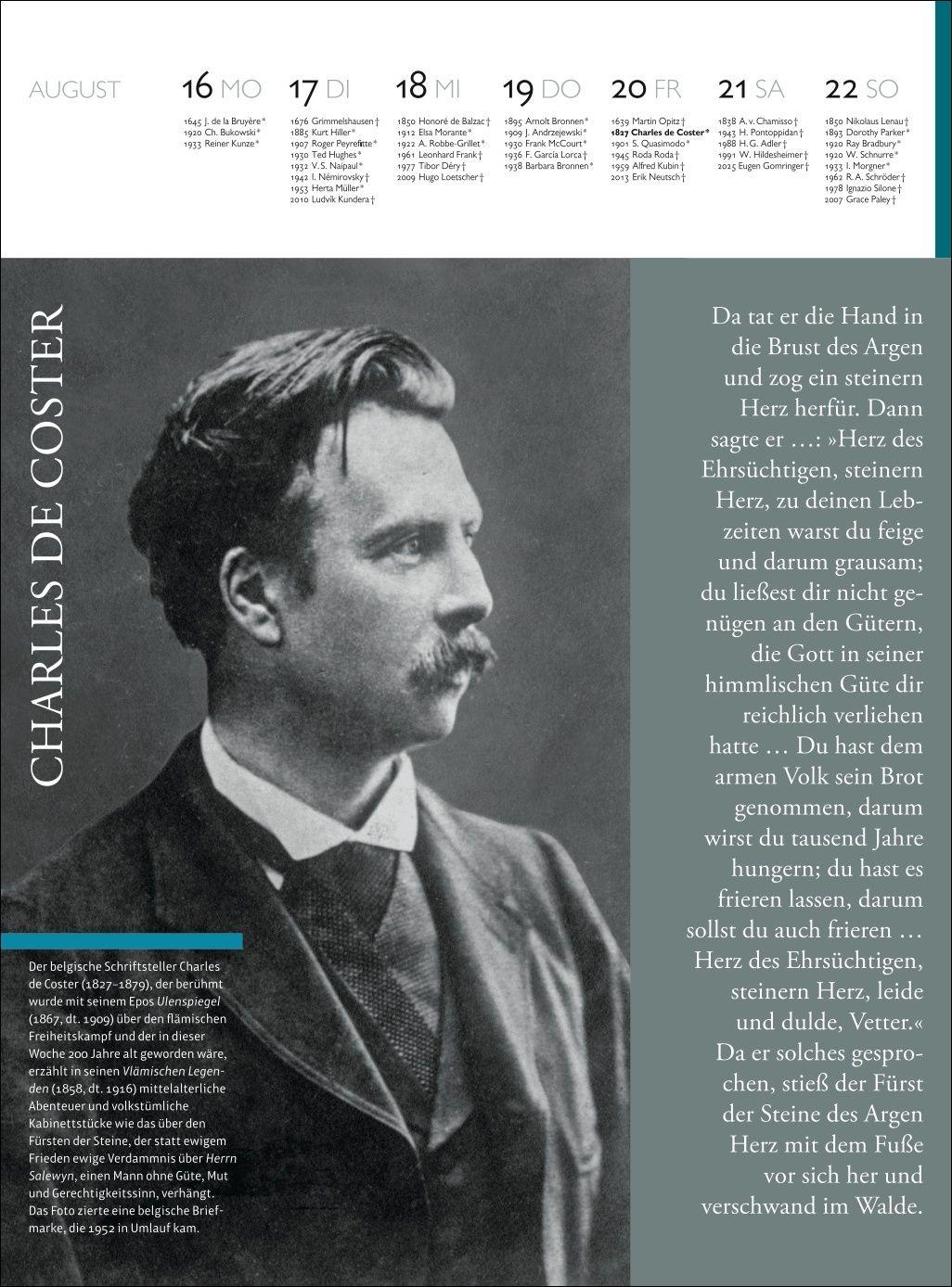 Beispielinhalt (Bild) Der Literatur Kalender Wochenkalender 2027